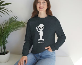 Alien Sweatshirt, Funny Alien Sweater, Cool Sweatshirt, Ufo Sweatshirt