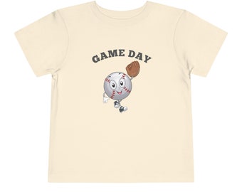 Game Day Toddler Shirt - Retro Baseball Tee - Cute Natural Kids Shirt