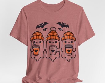 Boo Shirt, Halloween Coffee Lovers Gift, Comfort Colors Cute Ghost Coffee Shirt