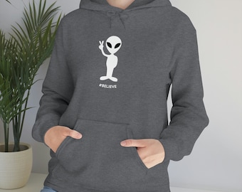 Alien Hoodie, Funny Alien Hoodie, Cool Hoodie, Ufo Hoodie, Alien Pullover