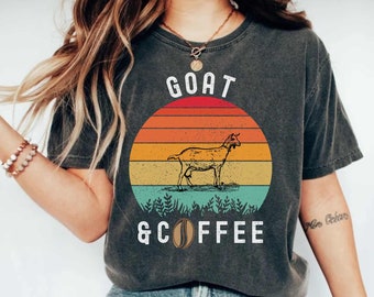 Goat Mom Shirt, Goat Owner Gift, Goat And Coffee Shirt, Pet Lovers Gift