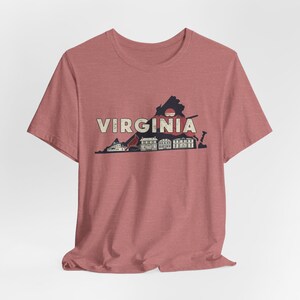 Virginia T-shirt, Us States Gift, Travel Gifts, Retro Travel Iconic US States T-shirts, Vintage Shirt All 50 States, Vacation Gifts