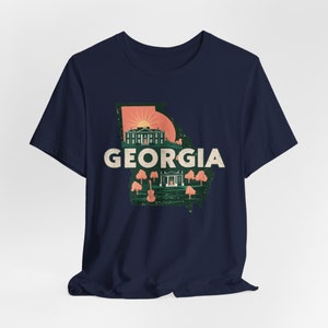 Georgia T-shirt, Us States Gift, Georgia Travel Gifts, Retro Travel Iconic US States T-shirts, Vintage Shirt All 50 States, Vacation Gifts