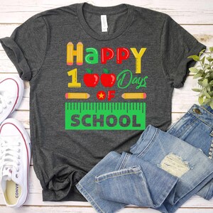 Happy 100 Days of School Shirt, 100 Day Shirt, 100th Day Of School Celebration, Student Shirt,Back to School Shirt, Gift For Teacher
