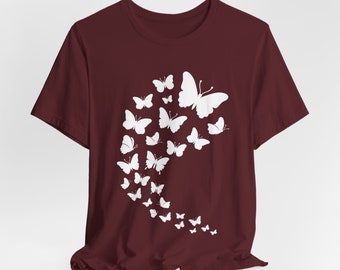 Swarm Of Butterflies Shirt, Shirts for Women, Butterfly Crewneck Tee, Minimalist Shirts, Gift for Her, Mothers Day Gift