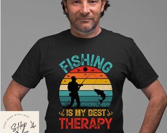 Fishing Is My Best Therapy Funny Shirt Gift, Adult Humor Sarcastic Shirt, Funny Women Outfit