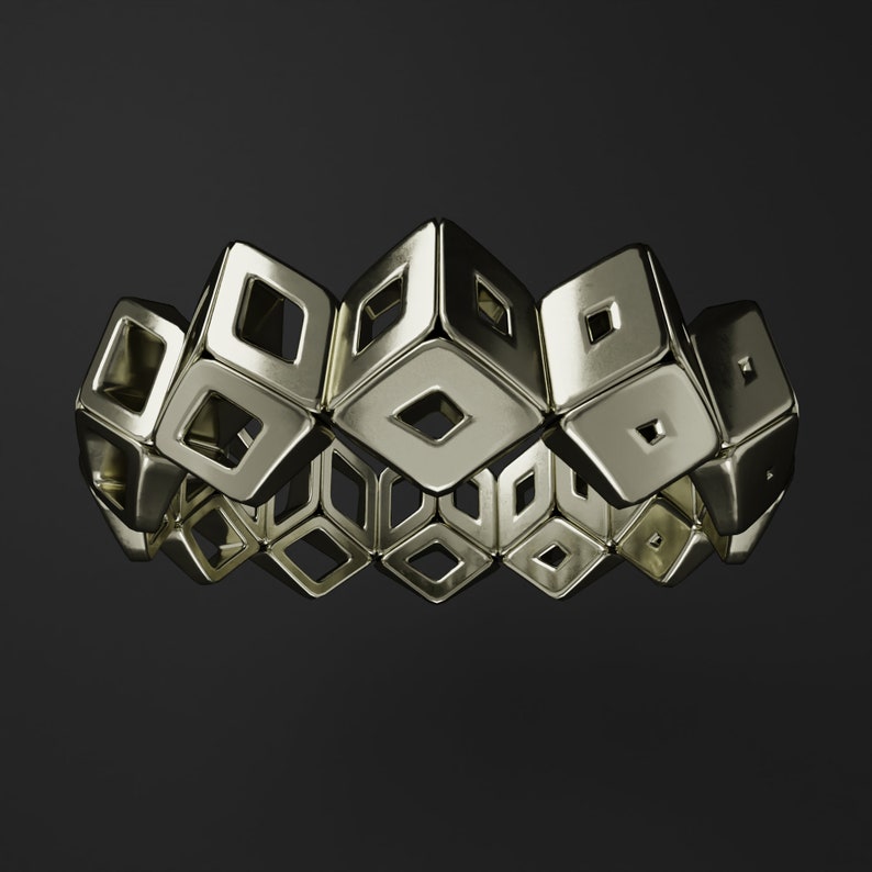 Cube Stackable Rings Parametric Cube Geometric Stack Band Ring - Etsy