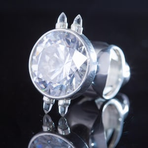 engagement jewel butt plug silver ring