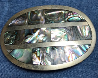 abalone belt buckle