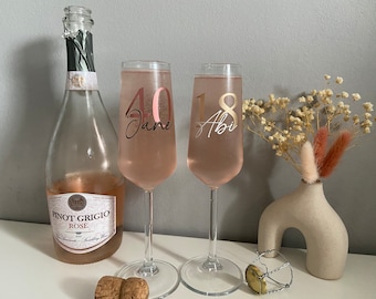 Personalised Birthday Prosecco Glass, Champagne flute, For Friend, Gift Ideas, Milestone Birthday Gift, 18th,21st,30th,40th,50th,60th,70th