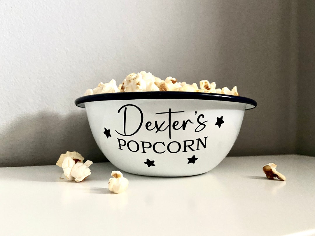 Enamel Snack Bowl, Movie Night Snack Bowl, Personalised Snack Bowl