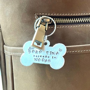 Customisable Big Dog Bone Keyring, Furry Puppy Keyring, Pup Keyring, Furry Name Tag, Good Boi Keyring