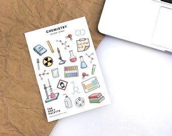 Chemistry Sticker Sheet, Science Sticker Sheet, Science Bullet Journal Stickers, Science Planner Stickers, School Planner Stickers