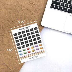 Online School Sticker, School Organization Sticker, Studying Bullet Journal Sticker, Studying Planner Sticker, School Bullet Journal Sticker