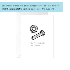You Fit Me Perfectly Card, Dirty Valentine’s Day Card, Punny Valentine’s Day Card, Valentine’s Day Card for Him, Dirty Anniversary Card