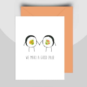Nous Maki une grande paire Carte Sushi Carte de l'amitié Anniversaire (anniversaire) Encouragements Funny Pun - France Pour lui Pour elle Carte de saint Saint-Valentin