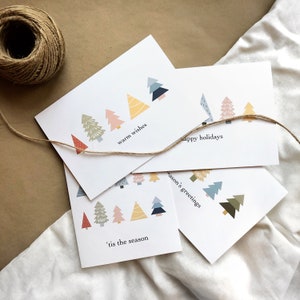 Carte de Noël pastel, carte de Noël Boho, carte de Noël neutre, conception minimale de Noël, carte de Noël pour elle, carte de Noël pour lui