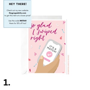 Online Dating Valentine Card, Swipe Right Card, Dating App Valentine Card, Funny Valentine Card, Valentine for Her, Valentine Card for Him