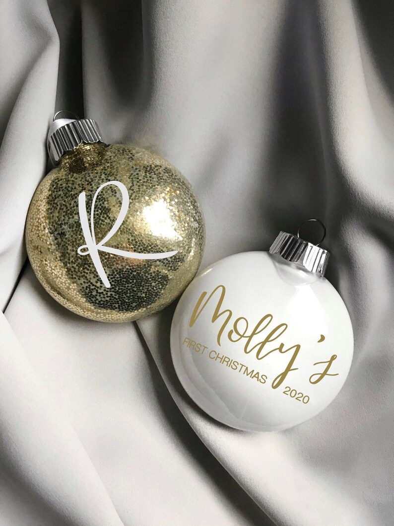 Custom Ornament Custom Calligraphy Ornament Custom Christmas Gift Glitter Vinyl Ornament Personalized Ornament Hand Lettering Ornament