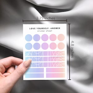 Love Yourself Sticker Sheet, Love Yourself Bullet Journal Sticker, BTS Bullet Journal Sticker, BTS Planner Sticker