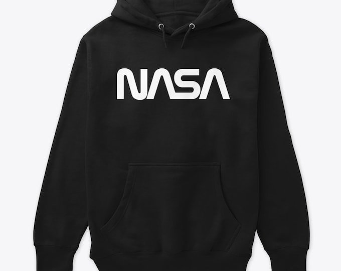 Licensed NASA Worm Logo Hoodie, Space NASA Hooded Sweatshirt, Youth and Adult Sizes