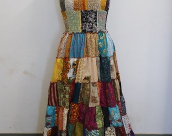 Patchwork Maxi Dress – Sleeveless Bohemian Summer Resort Wear