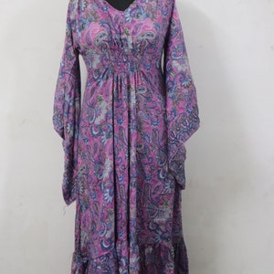Halter neck multi panel boho printed maxi long dress