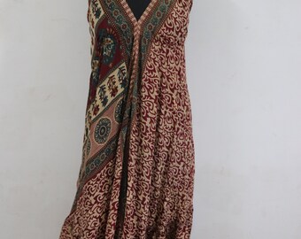Boho Beach Maxi Dress, Women Silk Long Dress, Ethnic Tunica Silk Dress, Flowy Silk Maxi Dress, Loose Fit Bohemian Hippie Dress Prom Dress