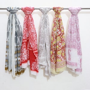 5 Stück, Boho Bandanas, Handblock Gedruckt, Baumwoll Bandana, Weicher Baumwoll Schal, Boho Schal, Einstecktuch, Vintage Schal,