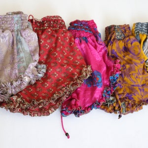 Assorted shorts Vintage silk shorts,summer shorts,night wear, baggy shorts booty shorts, rayon shorts, rayon shorts  (5 pcs Lot )