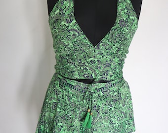 Boho Halter Top and Shorts Set - Hippie Coord