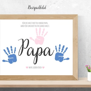 Handprint gift for dad - digital download - children&#39;s handprint - PDF template - motif 2 - gift idea - birthday - instant download