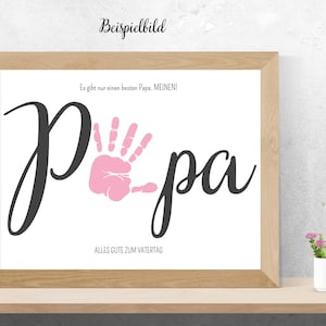 Regalo de huella de mano para papá - DÍA DEL PADRE - Descarga digital - Huella de mano infantil - Plantilla PDF - Idea de regalo - Descarga instantánea - Formato A4