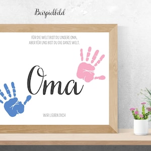 Handprint Gift Grandma - Digital Download - PDF Template - A4 - Gift Idea - Birthday - Instant Download - Handprint Children - Motif 2