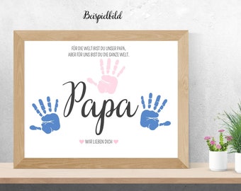 Handabdruck Geschenk für Papa - Digitaler Download - Kinder Handabdruck - PDF Vorlage - Motiv2 -Geschenkidee - Geburtstag - Sofort Download