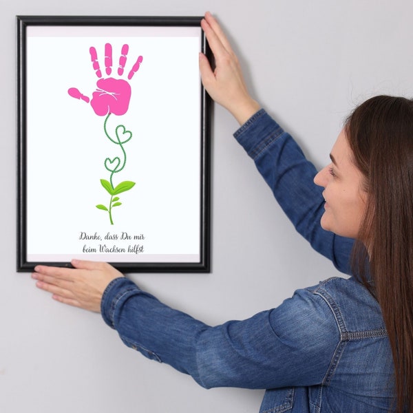 Handprint gift for mom - grandma - dad - grandpa - aunt - uncle - digital download - PDF template - A4 - birthday - instant download