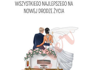 Geldgeschenk zur Hochzeit - 10 MOTIVE - SOFORT DOWNLOAD - Pdf Datei - Geschenk Brautpaar - Hochzeitsauto - Motiv 2 - Polnische Glückwünsche