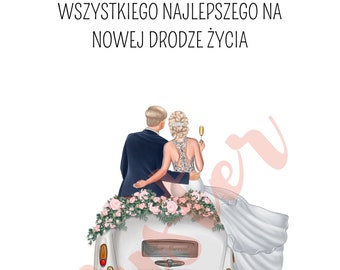 Geldgeschenk zur Hochzeit - 10 MOTIVE - SOFORT DOWNLOAD - Pdf Datei - Geschenk Brautpaar - Hochzeitsauto - Motiv 6 - Polnische Glückwünsche
