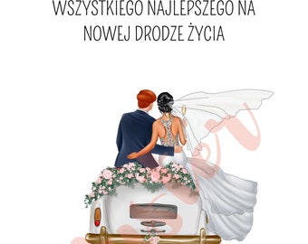 Geldgeschenk zur Hochzeit - 10 MOTIVE - SOFORT DOWNLOAD - Pdf Datei - Geschenk Brautpaar - Hochzeitsauto - Motiv 4 - Polnische Glückwünsche