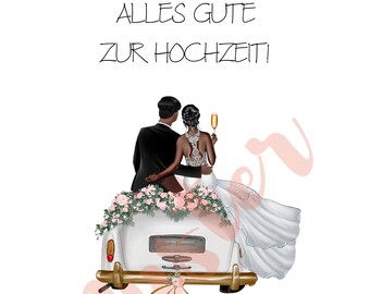 Geldgeschenk zur Hochzeit - 10 MOTIVE - SOFORT DOWNLOAD - Pdf Datei - Geschenk Brautpaar - Hochzeitsauto - Motiv 32