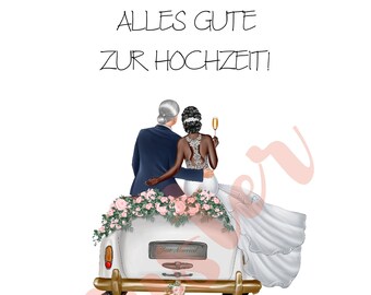 Geldgeschenk zur Hochzeit - 10 MOTIVE - SOFORT DOWNLOAD - Pdf Datei - Geschenk Brautpaar - Hochzeitsauto - Motiv 4