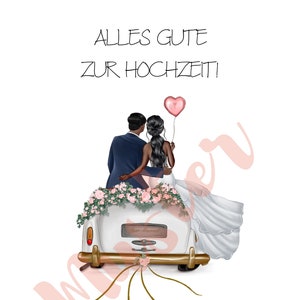 Wedding cash gift - 10 designs - instant download - PDF file - gift for the bride and groom - wedding car - design 31