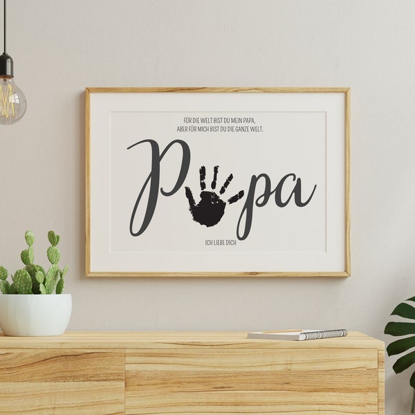 Gift Dad - Handprint Template - PDF File as Instant Download - Father's Day Gift - Decoration