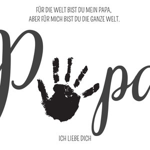 Geschenk Papa Handabdruck Vorlage PDF Datei als Sofort Download Vatertagsgeschenk Dekoration Bild 3