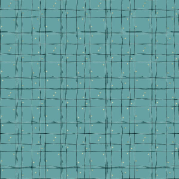 Mod Meow Teal Plaid by Amanda Niederhauser for Riley Blake Designs