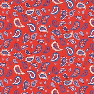 Red White and Bang Paisley Red