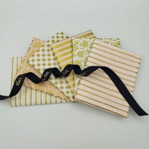 Pink, Gold, and White Valentines Day Fabric Fat Quarter Bundle