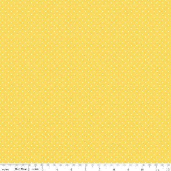 White Swiss Dot on Yellow Riley Blake Designs basic