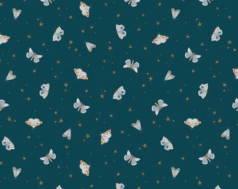 Buy The Bolt 1 Yard 20"Camp Woodland Moths Navy by Natàlia Juan Abelló for Riley Blake Designs