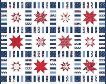 Stars in Stripes Quilt Pattern by Melanie Collette of Hello Melly Designs